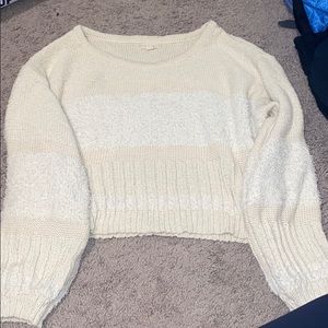 LA Hearts Creme Colored Cropped Sweater- Pacsun